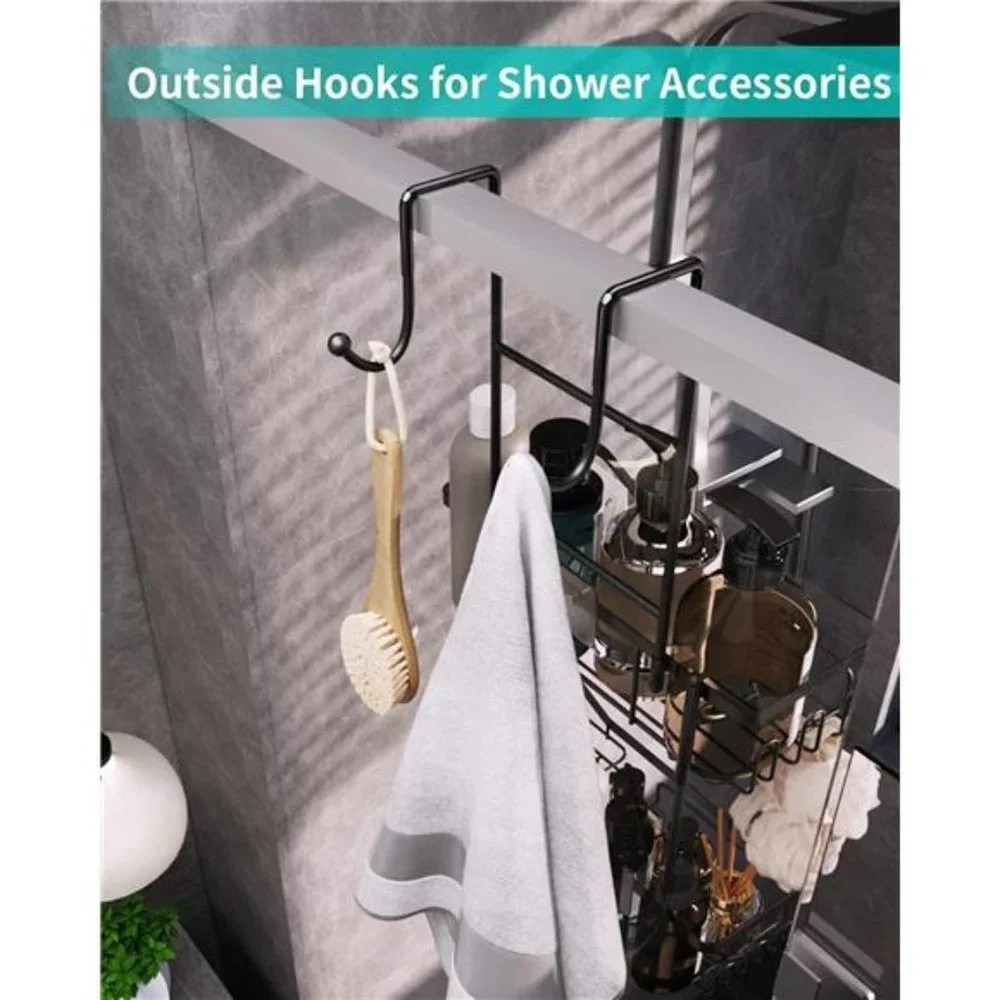 Hanging ShowerCaddy Over the Door with SoapHolder,No Drilling Adhesive Organizer